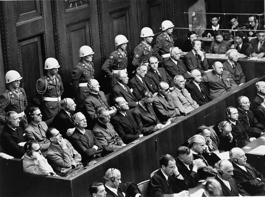 Procès de Nuremberg, le banc des accusés